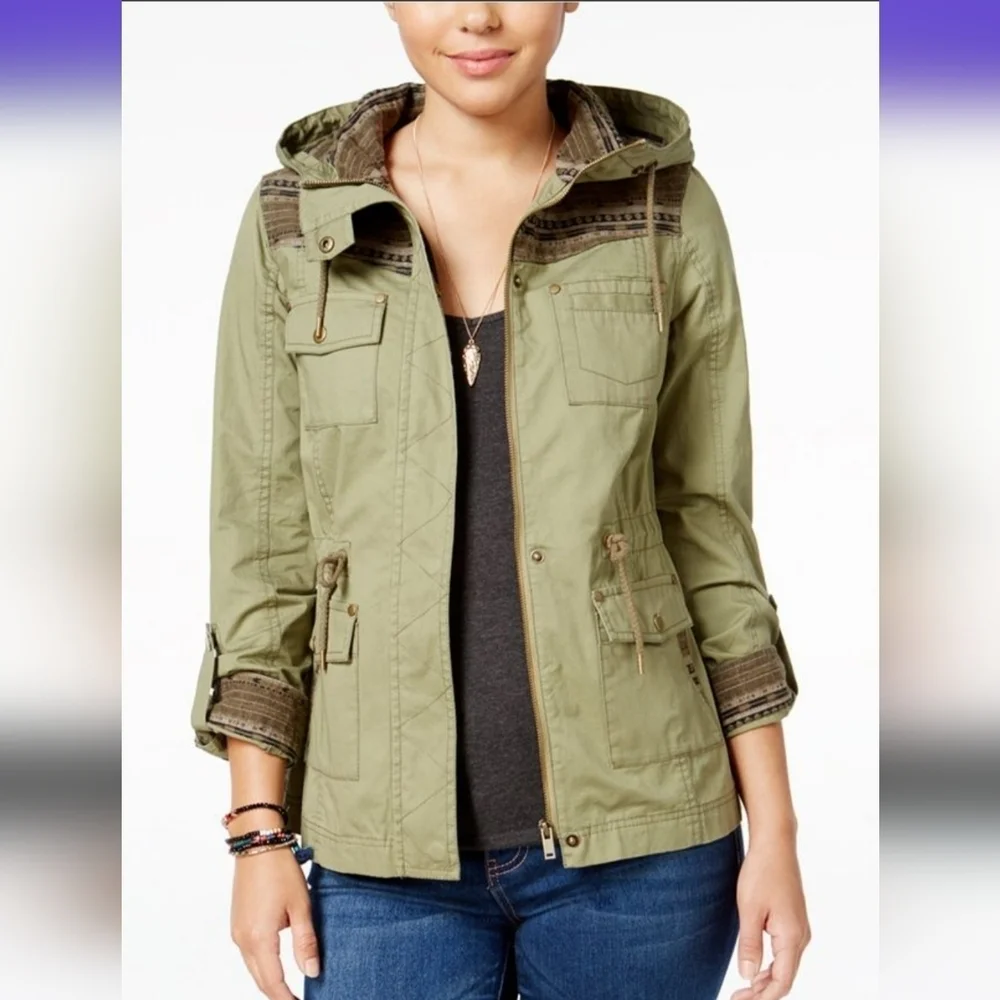 American Rag - Natural Hues & Greens Casual Fall Utililty Jacket / Coat - Picture 1 of 7